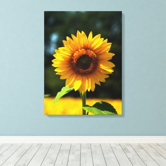 Zonnebloem Canvas Afdruk (Insitu (Houten vloer))