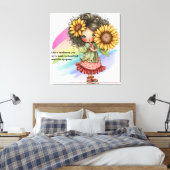 Zonnebloem Canvas Afdruk (Insitu (Slaapkamer))
