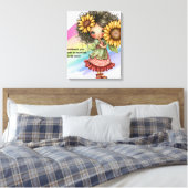 Zonnebloem Canvas Afdruk (Insitu (Slaapkamer))