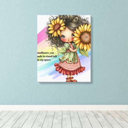 Zonnebloem Canvas Afdruk (Insitu (Houten vloer))