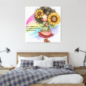 Zonnebloem Canvas Afdruk (Insitu (Slaapkamer))
