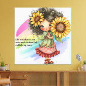 Zonnebloem Canvas Afdruk (Insitu (Woonkamer))