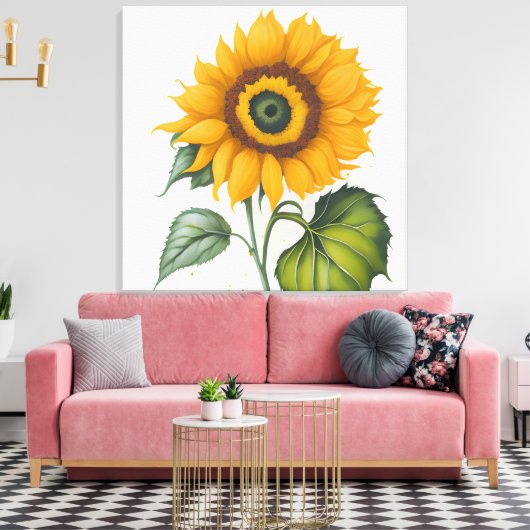 Zonnebloem Canvas Afdruk (Insitu (Woonkamer))