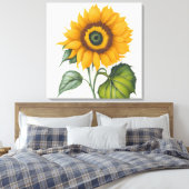 Zonnebloem Canvas Afdruk (Insitu (Slaapkamer))