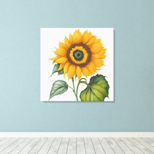 Zonnebloem Canvas Afdruk (Insitu (Houten vloer))