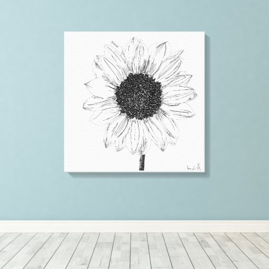 Zonnebloem Canvas Afdruk (Insitu (Houten vloer))