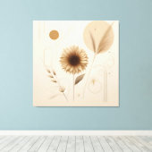 Zonnebloem Canvas Art | Helder en vrolijk Afdruk (Insitu (Houten vloer))