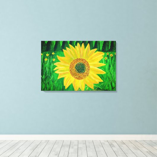 Zonnebloem canvas kunst (Insitu (Houten vloer))