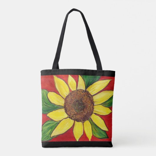Zonnebloem Canvas tas (Achterkant)