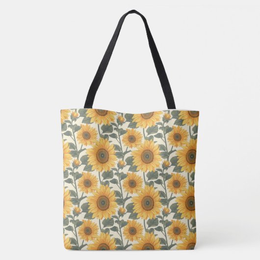  zonnebloem Canvas tas (Achterkant)
