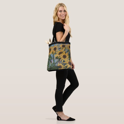Zonnebloem Canvas tas (Op model)
