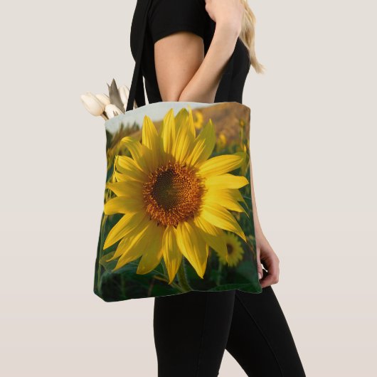 Zonnebloem Canvas tas (Dichtbij)