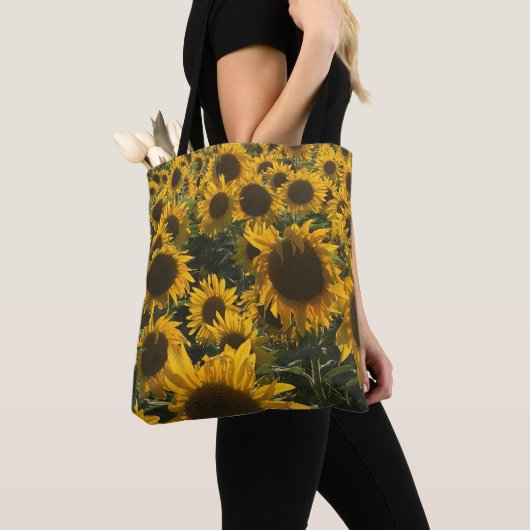 Zonnebloem canvas tas (Dichtbij)