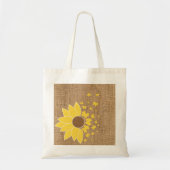 Zonnebloem Canvas tas voor bruine burlap (Voorkant)