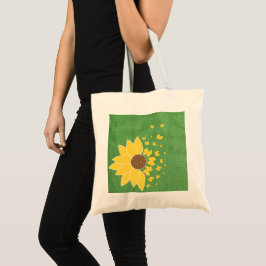 Zonnebloem Canvas tas voor groene opbergafdruk