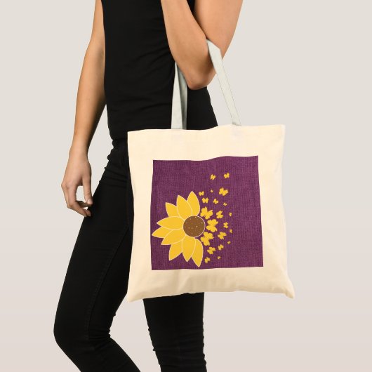 Zonnebloem Canvas tas voor Paarse afdruk (Voorkant (product))