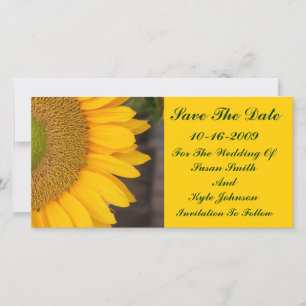 Zonnebloem Center Bloemen bruiloft Bewaar de datum Save The Date