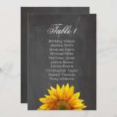 Zonnebloem. Chalkboard bloemen bruiloft zithoek gr Kaart (Voorkant / Achterkant)