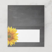 Zonnebloem. Chalkboard bloemenbruiloft. bloem Plaatskaartje (Buitenkant ongevouwen)