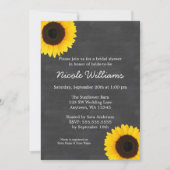 Zonnebloem Chalkboard Bridal Shower Invitations Kaart (Voorkant)