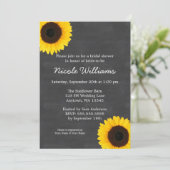 Zonnebloem Chalkboard Bridal Shower Invitations Kaart (Staand voorkant)