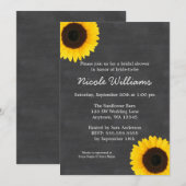 Zonnebloem Chalkboard Bridal Shower Invitations Kaart (Voorkant / Achterkant)