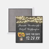 Zonnebloem Chalkboard Country Rustic Save the Date Magneet (Voorkant / Achterkant)