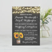 Zonnebloem Chalkboard Country Wedding Invitations Kaart (Staand voorkant)