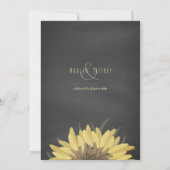 Zonnebloem Chalkboard Rustic Country Wedding Kaart (Achterkant)