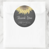 Zonnebloem Chalkboard Rustic Wedding Bedankt Ronde Sticker (Tas)