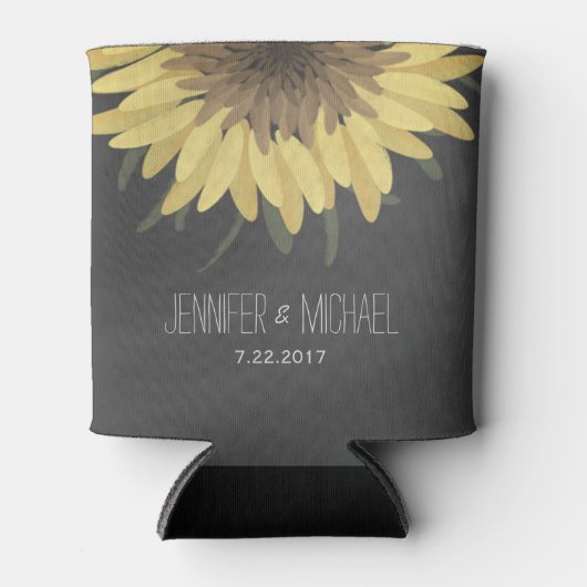 Zonnebloem Chalkboard Rustic Wedding Blikjeskoeler (Voorkant)
