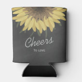 Zonnebloem Chalkboard Rustic Wedding Blikjeskoeler (Achterkant)