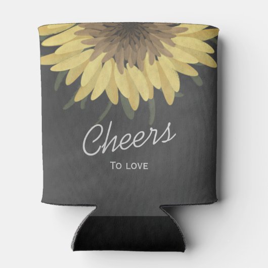 Zonnebloem Chalkboard Rustic Wedding Blikjeskoeler (Achterkant)