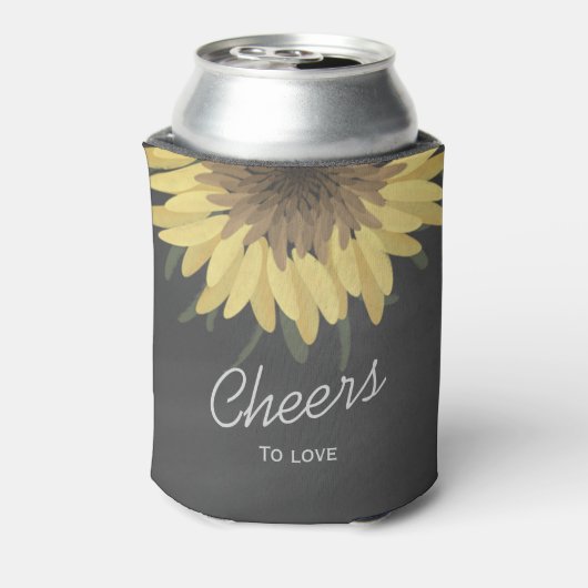 Zonnebloem Chalkboard Rustic Wedding Blikjeskoeler (Blikje Achterkant)