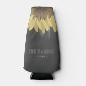 Zonnebloem Chalkboard Rustic Wedding Flesjeskoeler (Voorkant)