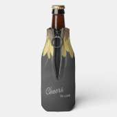 Zonnebloem Chalkboard Rustic Wedding Flesjeskoeler (Fles Achterkant)