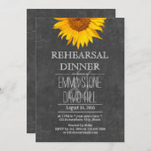 Zonnebloem Chalkboard Weddenschap Dinner Kaart (Voorkant / Achterkant)