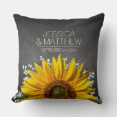 Zonnebloem Chalkboard Weddenschap Sierkussen (Voorkant)