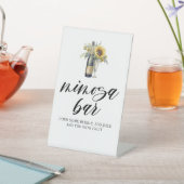 Zonnebloem & Champagne Mimosa Bar Teken Reclamebord Met Voetstuk (Insitu)