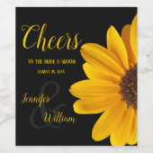 Zonnebloem, Cheers to Bride & Groom Wijn Etiket (Enkel label)