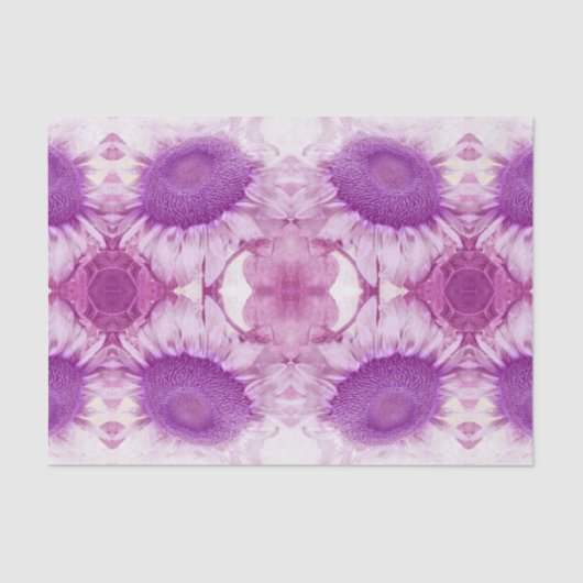 Zonnebloem  Chic Paars Floral Antiek Tissuepapier (Voorkant)