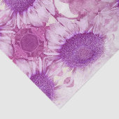 Zonnebloem  Chic Paars Floral Antiek Tissuepapier (Detail)