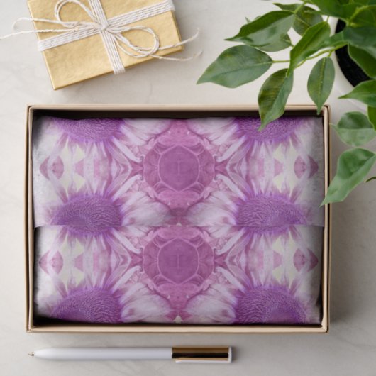 Zonnebloem  Chic Paars Floral Antiek Tissuepapier (Geschenk)