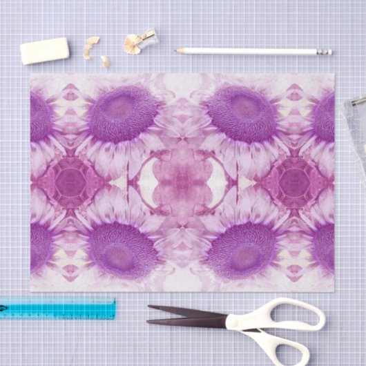 Zonnebloem  Chic Paars Floral Antiek Tissuepapier (Craft)