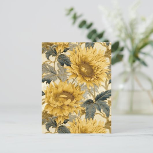 Zonnebloem Chiyogami Briefkaart (Staand voorkant)