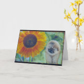 Zonnebloem Chow Puppy Kaart (Gele Bloem)
