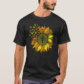 Zonnebloem Christelijk deklemblair, dwarshapp T-shirt (Voorkant)