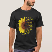 Zonnebloem Christelijke geschenken Vrouwen Spreuke T-shirt (Voorkant)