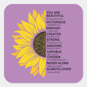 Zonnebloem Christelijke herinneringen Sticker