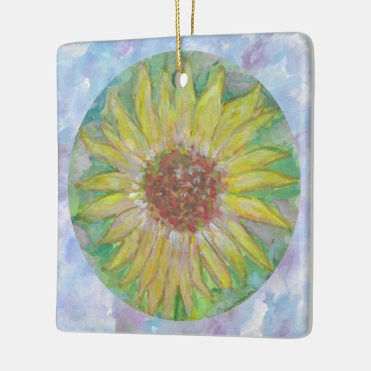 Zonnebloem-cirkel met lavender Art Ornament (Links)